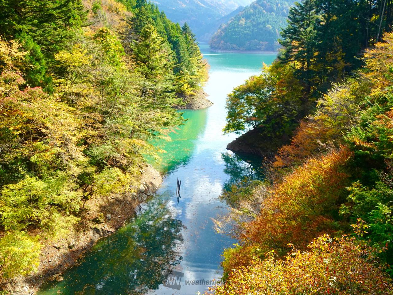 井川ダム〜廃線小路〜井川夢の吊り橋あたり 静岡県静岡市葵区井川湖 静岡県静岡市葵区井川湖の空 ウェザーニュース