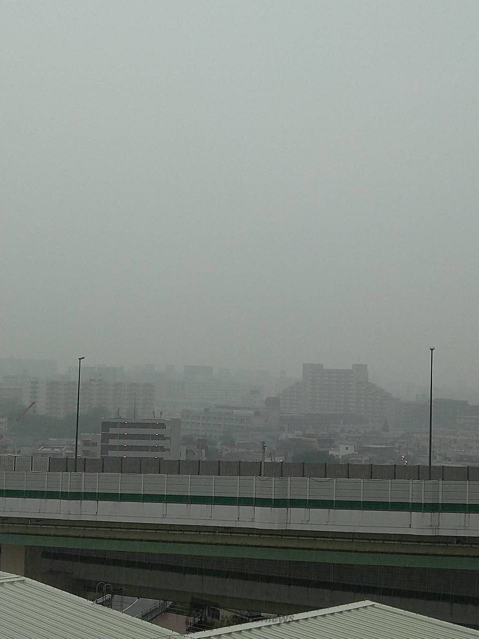 #雨・風リポート② 雨に煙立つ街並み。 東京都北区 マウンテン ウェザーニュース