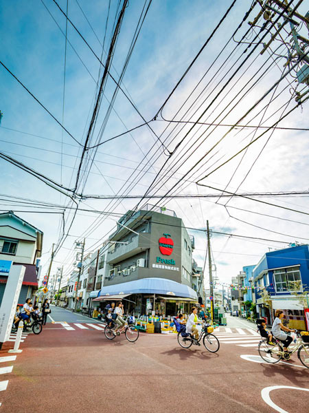 自転車の交通量も多い