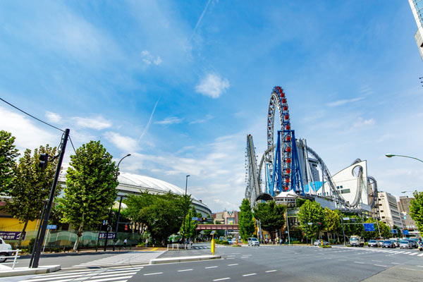 東京ドーム西側は台地に囲まれた谷が延びる